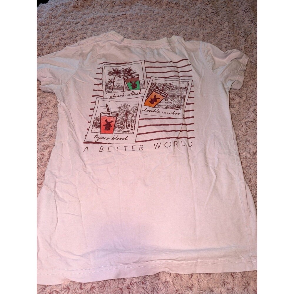 Vintage Dutch Bros Coffee t Shirt Top Tee Pink Polaroid Photo Drinks Small